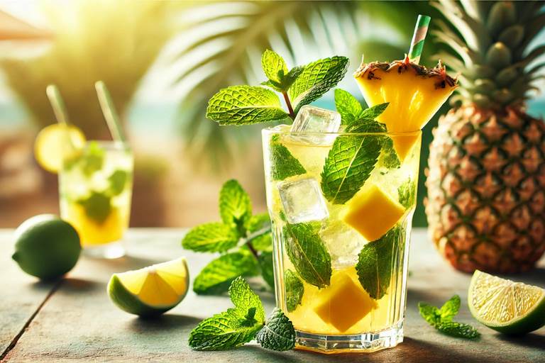 Pineapple Mint Mojito Cocktail
